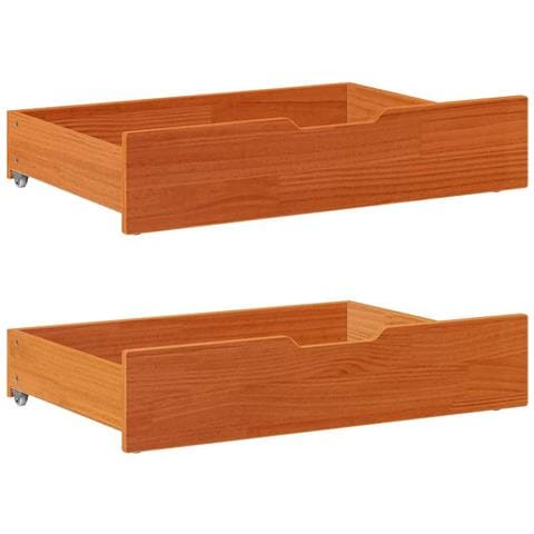 Cassettoni per Letto 2pz Marrone Cera 85x55x17 cm Legno di Pino - Foto 1