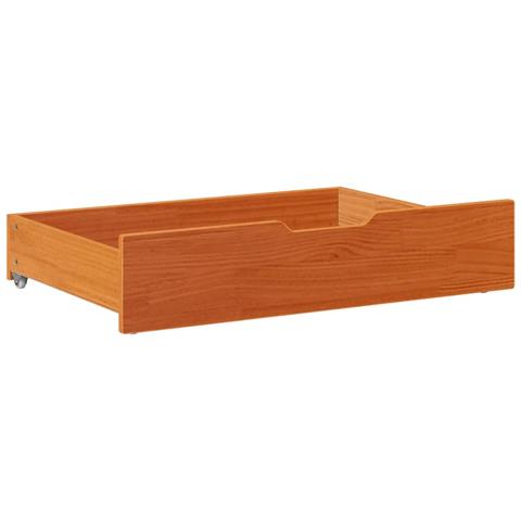 Cassettoni per Letto 2pz Marrone Cera 85x55x17 cm Legno di Pino - Foto 8