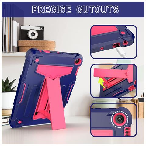 Custodia Elegante Per Samsung Galaxy Tab A8 10,5"" Con Supporto - Rosa E Blu - Foto 4