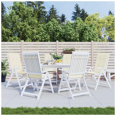 Lusso Casadino -  Cuscini Per Sedie 6 Pz Crema 120x50x3 Cm In Tessuto - Foto 8