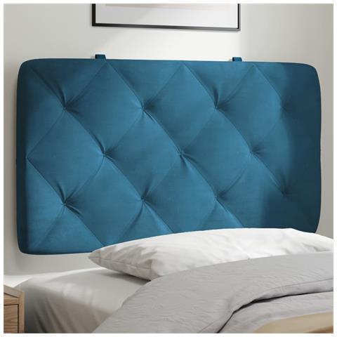 Lusso Casadino -  Cuscino Testiera Blu 80 Cm In Velluto - Foto 8