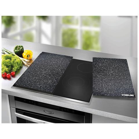 Lastre Coprifornelli / Set Di Taglieri In Vetro Infrangibile E Termoresistente, 2 Pezzi, 52 X 30 X 0,5 Cm, Con Piedini Intercambiabili Per Adattarsi A Varie Funzioni, In Nero - Foto 2