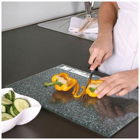 Lastre Coprifornelli / Set Di Taglieri In Vetro Infrangibile E Termoresistente, 2 Pezzi, 52 X 30 X 0,5 Cm, Con Piedini Intercambiabili Per Adattarsi A Varie Funzioni, In Nero - Foto 4