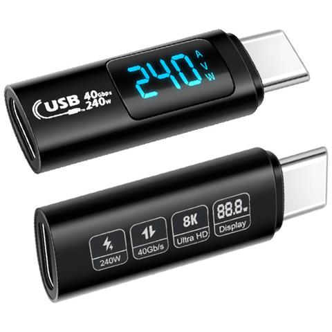 Adattatore Display Digitale Usb4: 240w, Trasferimento Dati 40gbps Black - Foto 1