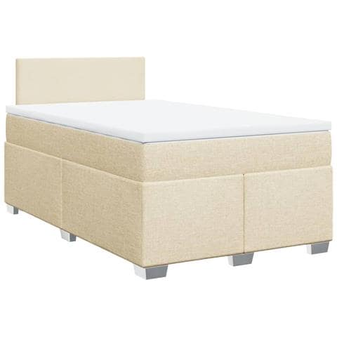 Giroletto a Molle con Materasso Crema 120x190 cm in Tessuto - Foto 1