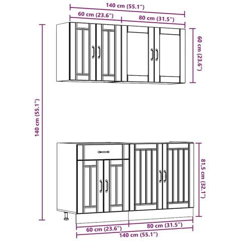 Set Mobili da Cucina 4 pz Kalmar Bianchi Lucido in Truciolato - Foto 9