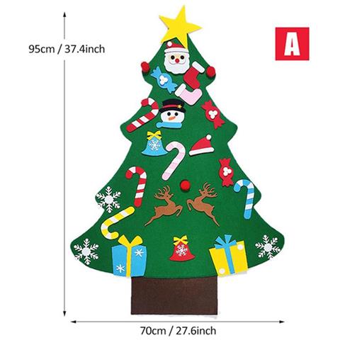 Albero Di Natale Con Ornamenti Rimovibili In Feltro Decorazione Natalizia Fai Da Te - Foto 2