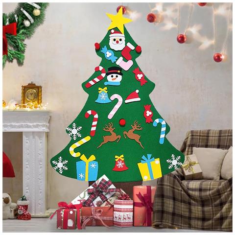 Albero Di Natale Con Ornamenti Rimovibili In Feltro Decorazione Natalizia Fai Da Te - Foto 7