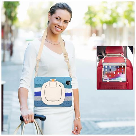 Custodia Per Ipad Pro 5/4/3 12.9” Con Supporto E Tracolla Blu - Foto 2