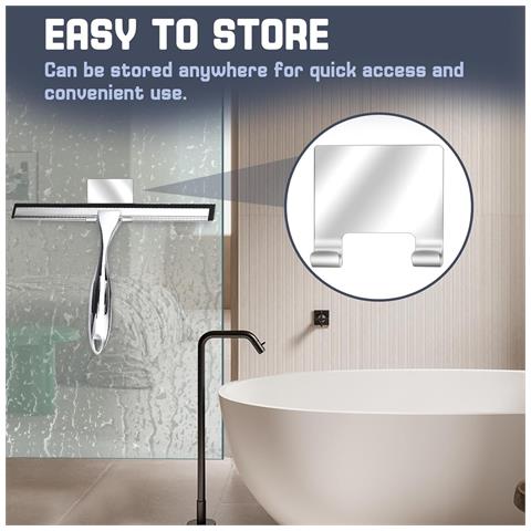 Set Tergivetro In Acciaio Inossidabile Con Manico Lungo E Ganci - Argento 12 Pollici - Foto 6