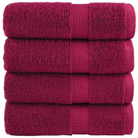 Asciugamani Premium SOLUND 4 pz Bordeaux 30x30 cm 600 g/m² - Foto 1