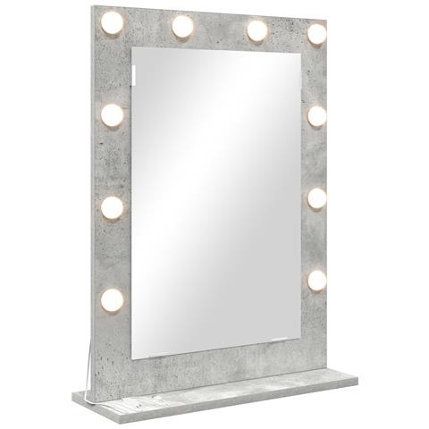 Specchio da Vanità con specchio Grigio cemento 70 x 50 x 18 cm - Foto 1