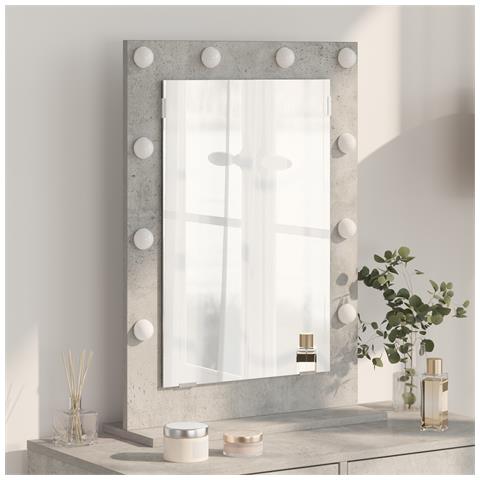 Specchio da Vanità con specchio Grigio cemento 70 x 50 x 18 cm - Foto 2