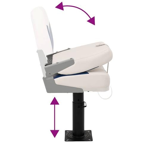 Set Sedile per Barca Pieghevole 2pz Blu e Bianco 41x36x48 cm - Foto 9