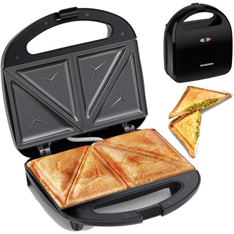 Piastra Sandwich Tostiera 750w | Antiaderente | Cottura Veloce Su 2 Lati - Foto 1