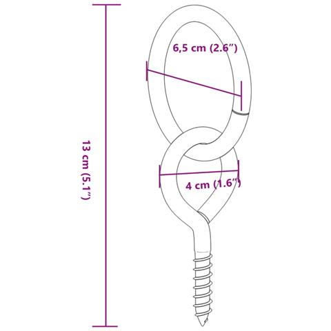 Anelli di Aggancio con Viti a Occhiello 3pz Argento in Acciaio - Foto 8