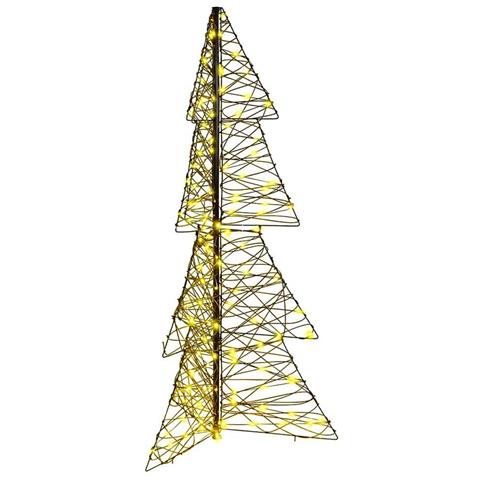 Albero di Natale con 160 LED Bianco caldo 150 cm Rattan - Foto 1