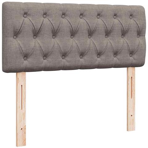 Struttura Letto Pouf con Materasso Tortora 120x190 cm Tessuto - Foto 9