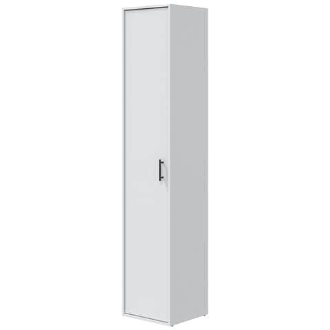 Crucoli - Armadio Multiuso 1 Anta 2 Ripiani, 41x206h Cm Bianco - Foto 1