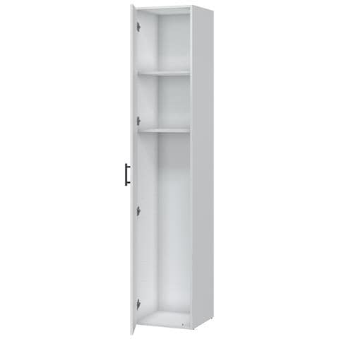 Crucoli - Armadio Multiuso 1 Anta 2 Ripiani, 41x206h Cm Bianco - Foto 2