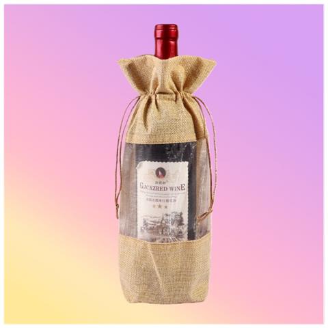 Confezione Da 12 Sacchetti Di Iuta Con Coulisse Per Bottiglie Da 750 Ml, Sacchetti Regalo Riutilizzabili In Lino Per Vino Beige - Foto 4