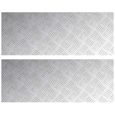 Dischi Quadrati 2 pcs Argento 80 x 30 cm Alluminio - Foto 1