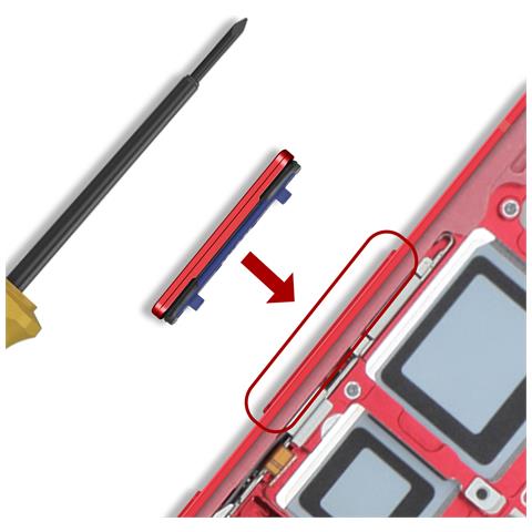 Pulsante Volume Originale Per Galaxy S25 / S25 Plus Service Pack, Rosso - Foto 4