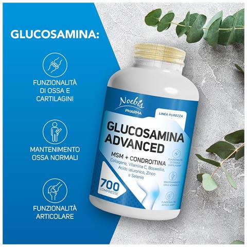 Glucosamina Advanced 700 Compresse - Glucosamina, MSM, Condroitina, Collagene, Acido Ialuronico e Boswellia - Benessere Articolare, Cartilagini e Mobilità (Confezione quadrupla) - Foto 2