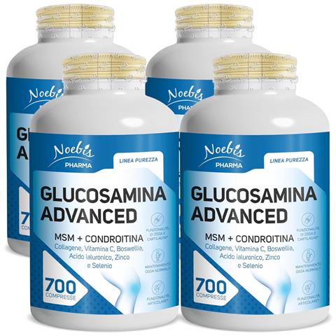 Glucosamina Advanced 700 Compresse - Glucosamina, MSM, Condroitina, Collagene, Acido Ialuronico e Boswellia - Benessere Articolare, Cartilagini e Mobilità (Confezione quadrupla) - Foto 1