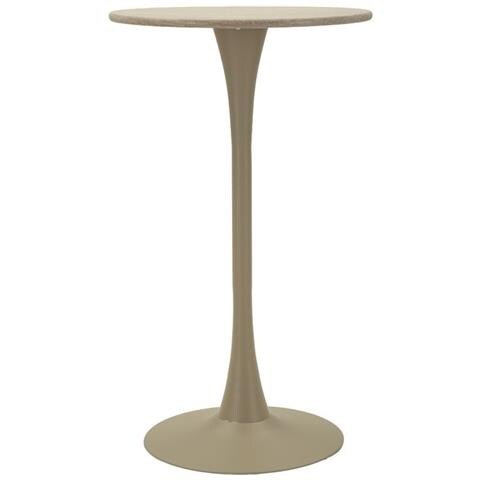 Tavolo Bar Alaska Rotondo In Mdf E Ferro Crema Ø60x106 Cm - Foto 1