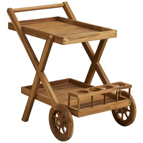 Carrello Da Servizio Pasaku In Teak Naturale 86×50×81 Cm - Foto 1