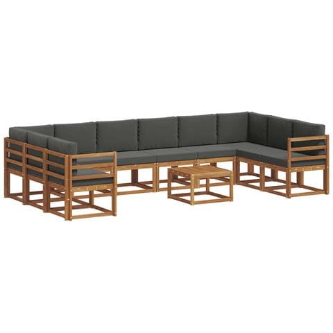 Set di divani da esterno 11 pcs Naturale e Antracite - Foto 1