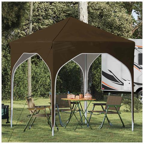 Tenda per feste a pop-up 194 x 194 x 245 cm Tortora - Foto 2