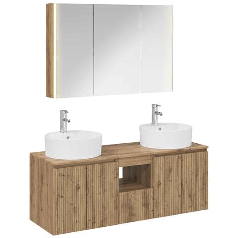 Set di Armadi da Bagno 4 pcs Rovere Artigianale - Foto 1