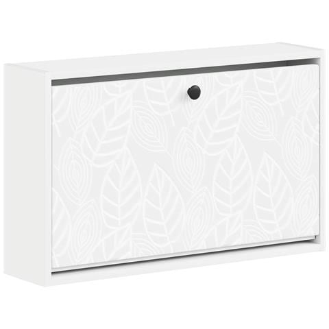 Mobiletto per Scarpe da Muro DELFT 71 x 17 x 43 cm Bianco - Foto 1
