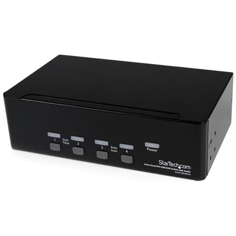 Switch KVM Dual DVI USB 4 porte con audio e hub USB 2.0 - Foto 1