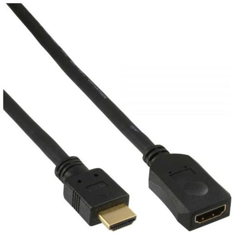 cavo prolunga hdmi high speed, fullhd 1080p. , uhd 2.160p, type-a maschio / type-a femmina, pin dorati, nero, 2m - Foto 1