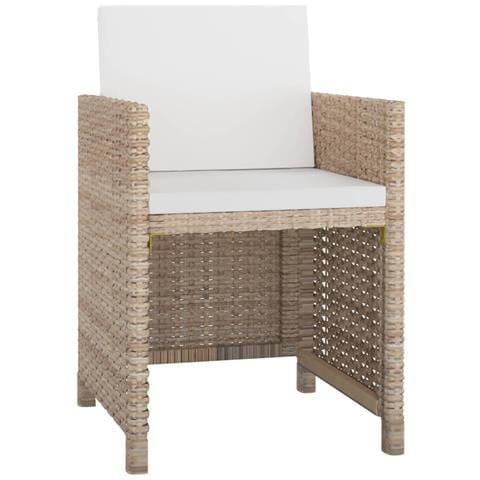 25 Pezzi Set Da Pranzo Esterno In Polyrattan Grigio - Foto 2