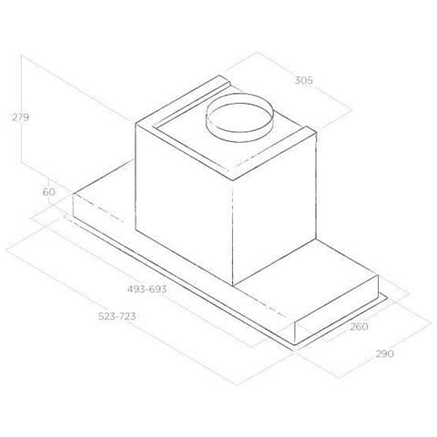 Cappa Integrata HIDDEN IXGL-A-60 Aspirante 60 cm Colore Acciaio Inox Bianco - Foto 3