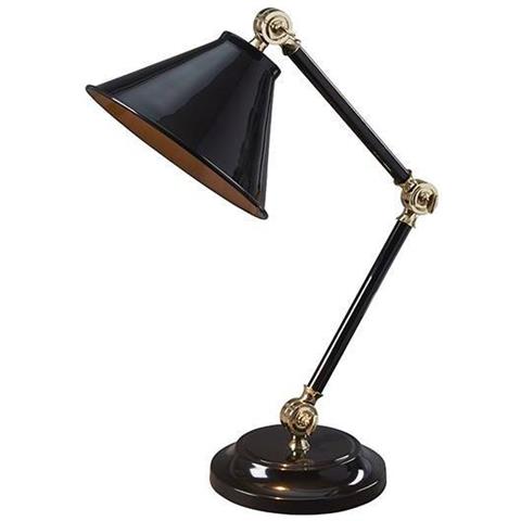Lampada Da Tavolo A 1 Luce Nero, Ottone Lucido, E27 - Foto 1