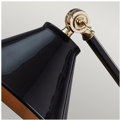 Lampada Da Tavolo A 1 Luce Nero, Ottone Lucido, E27 - Foto 6