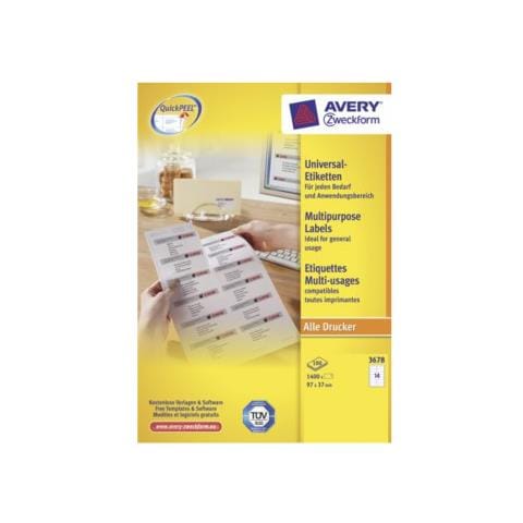 Etichette Multiuso per Stampante 97 x 37 mm Confezione 100 fogli - Foto 1