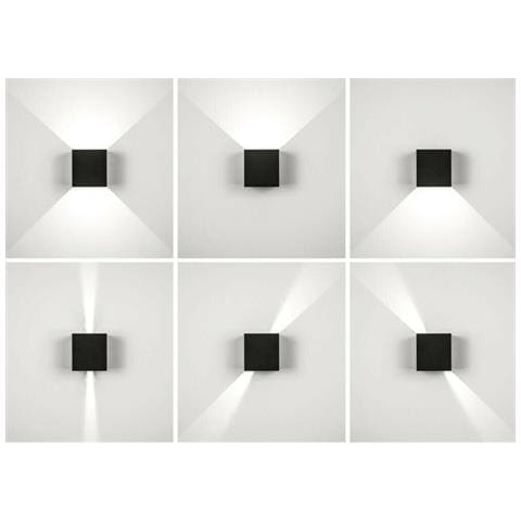 Applique Led Luce Bianca Faretto Da Parete Per Esterno Interno 12 W 6500k Ip65 Es46nf - Foto 4