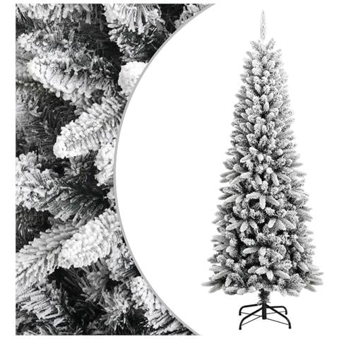 Albero Di Natale Artificiale Con Neve Floccata 210 Cm Pvc E Pe - Foto 2