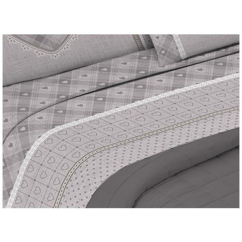 Completo Lenzuola Flanella Pensieri Delicati 100% Cotone Disegno Chalet Singolo Beige - Foto 5