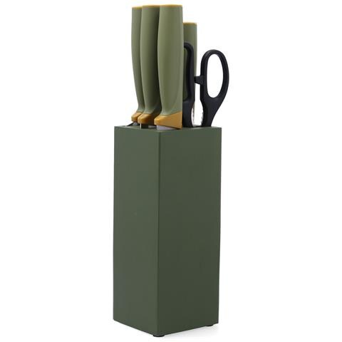 Porta Coltelli Naturalia Set 7 Pezzi Verde Metallo - Foto 1