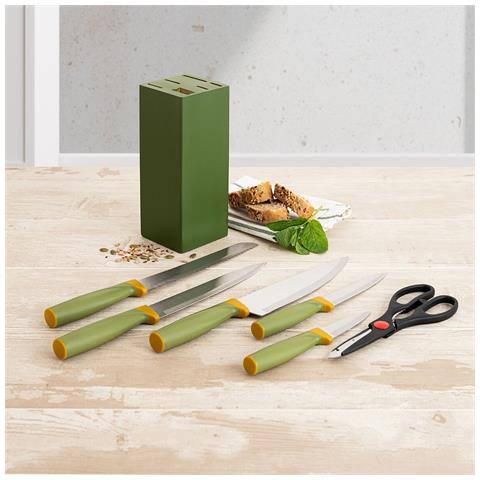 Porta Coltelli Naturalia Set 7 Pezzi Verde Metallo - Foto 2