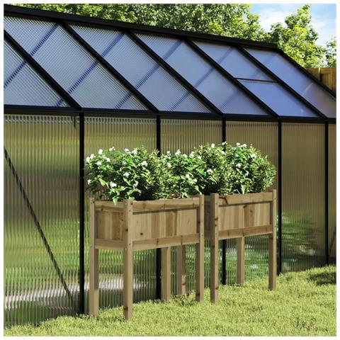 Fioriere Da Giardino 2 Pz Con Gambe In Legno Di Pino Impregnato - Foto 1