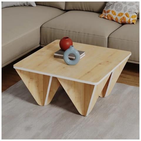 Tavolino Da Salotto Diamond Quadrato Rovere - Foto 1