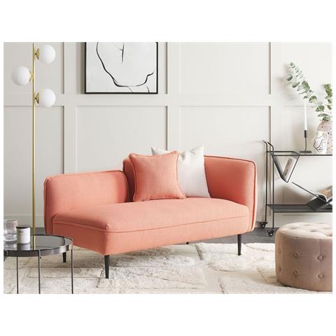 Chaise Longue Versione Destra Chevannes Bouclé Rosa Pesca - Foto 8